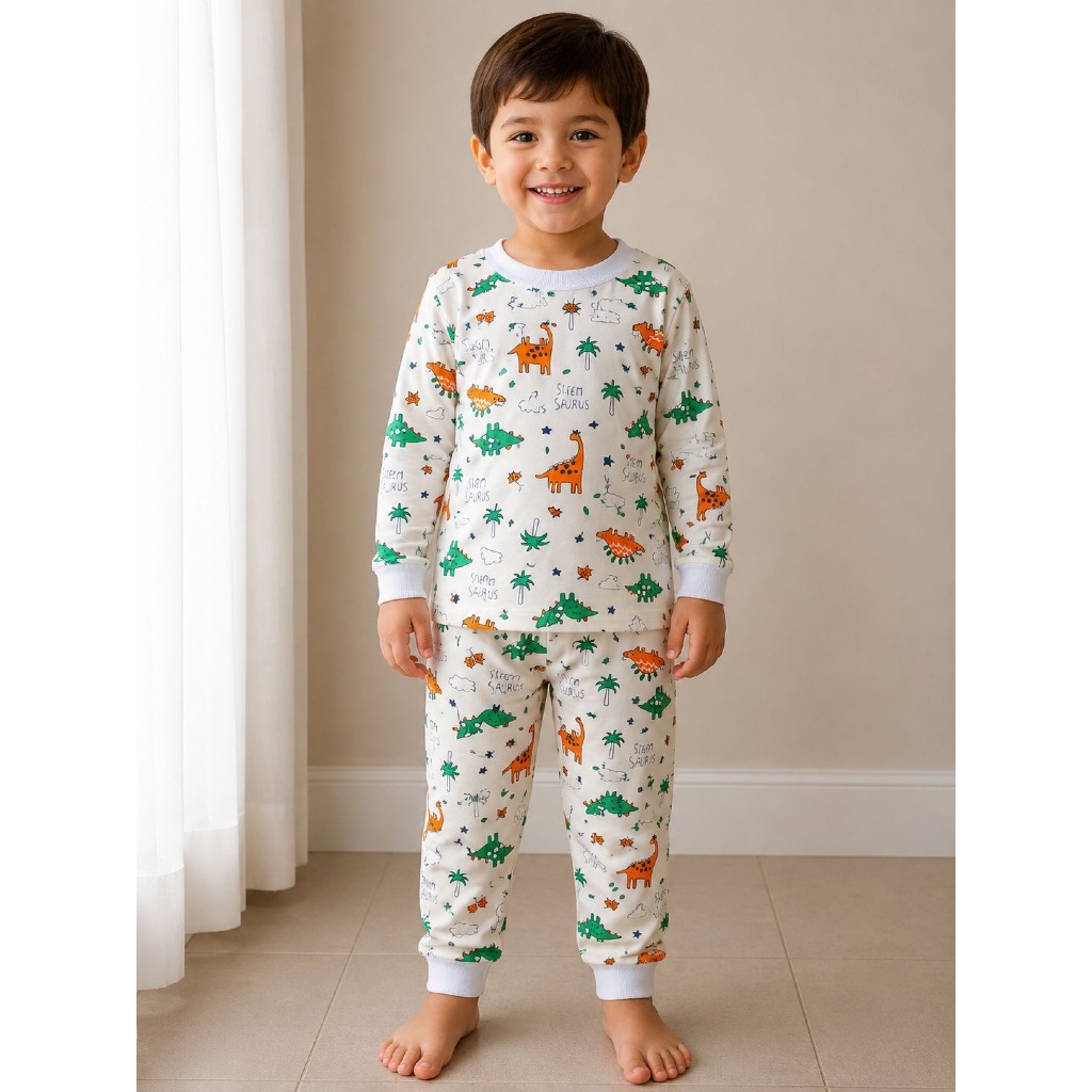 Pijama Infantil Menino Algodão 100% Manga Longa Conjunto Calça e Blusa Confortável Macio Bebê e Criança Estampas Sortida