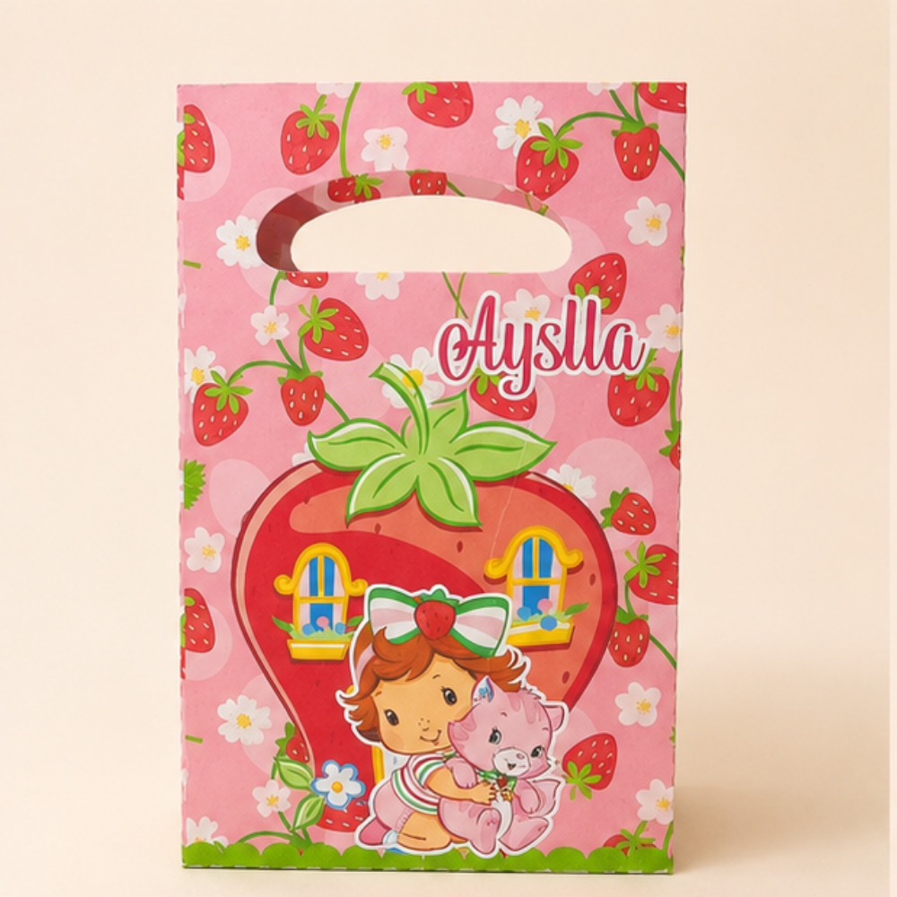 Sacolinhas PP MORANGUINHO BABY Personalizadas Lembrancinhas de Festa e Aniversário.