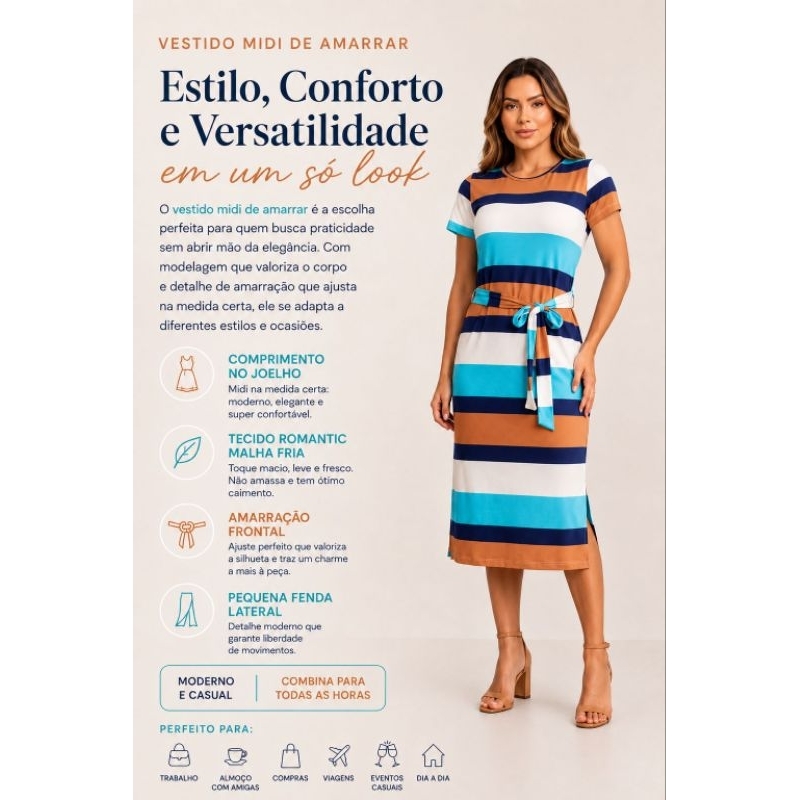 vestido midi de amarrar moda feminina ,tamanho único g,tecido viscolaycra,vestido do 40 ao 42