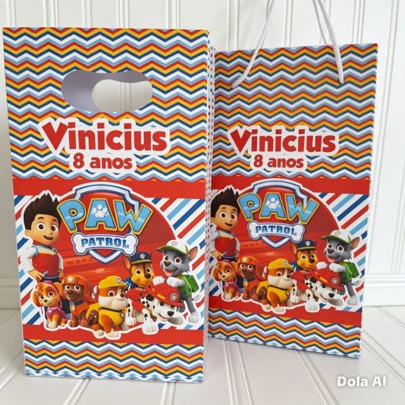 SACOLINHA PEGUE E MONTE PERSONALIZADA PATRULHA CANINA, MIMO PARA FESTA, LEMBRANCINHA DE ANIVERSÁRIO, PERSONALIZADO