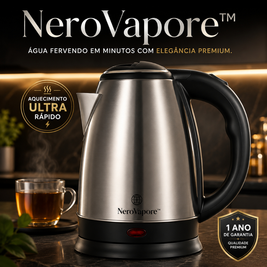 Chaleira  Elétrica  NeroVapore™  Inox  1,8L  1500 W  Desligamento  Automático  Base  360 °    Aquecimento  Rápido  220 V