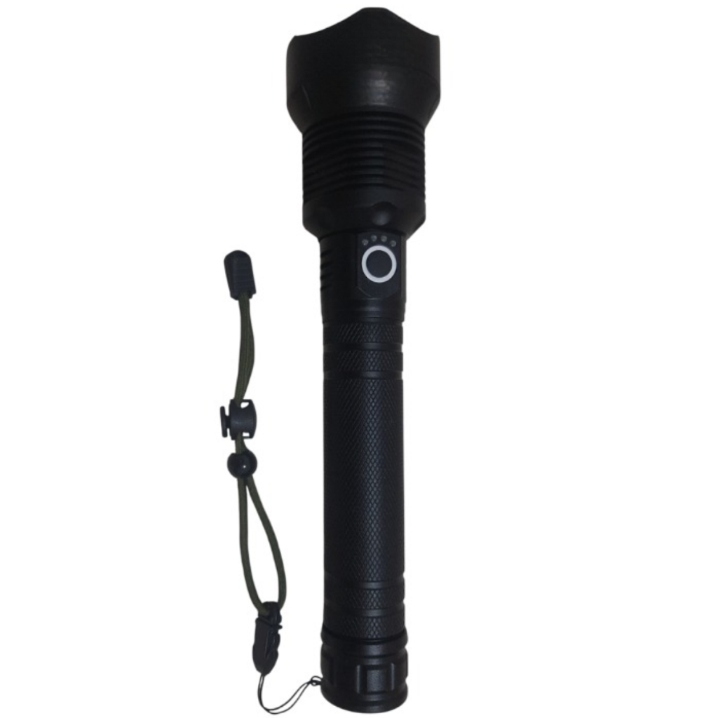 Super Lanterna Tática Led Cree Xh-P90 Recarregável USB 1500 Lumens Reais Longo Alcance 500m  Com Zoom 2 Baterias 26650