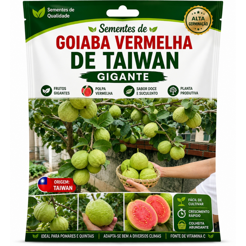 pacote Sementes de goiaba vermelha de Taiwan gigante