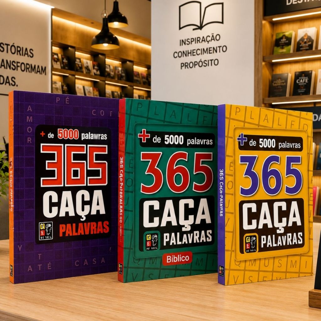 Kit 3 Livros | 365 Caça Palavras + de 15 mil Palavras