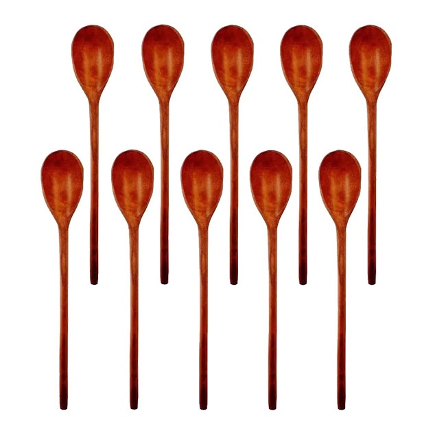 Kit  Peças Colher De Pau Madeira Modelo Índio 44 Cm