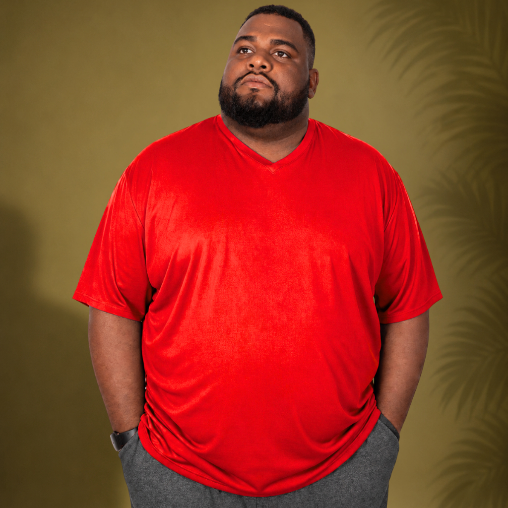 Camiseta Gola V Plus Size Dry Fit Academia Caminhada Corrida Masculina G1 Ao G18
