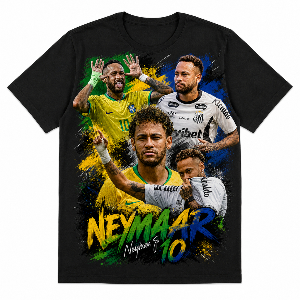 Camiseta Neymar Jr 10 Masculina Camisa Futebol Estilosa Estampa Exclusiva Algodão