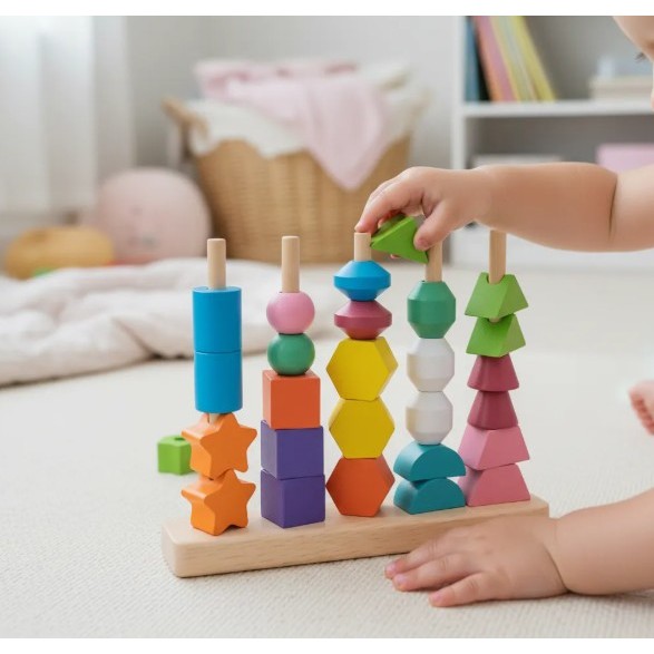 Brinquedo Educativo Madeira Encaixe Geométricas Montessori educativo