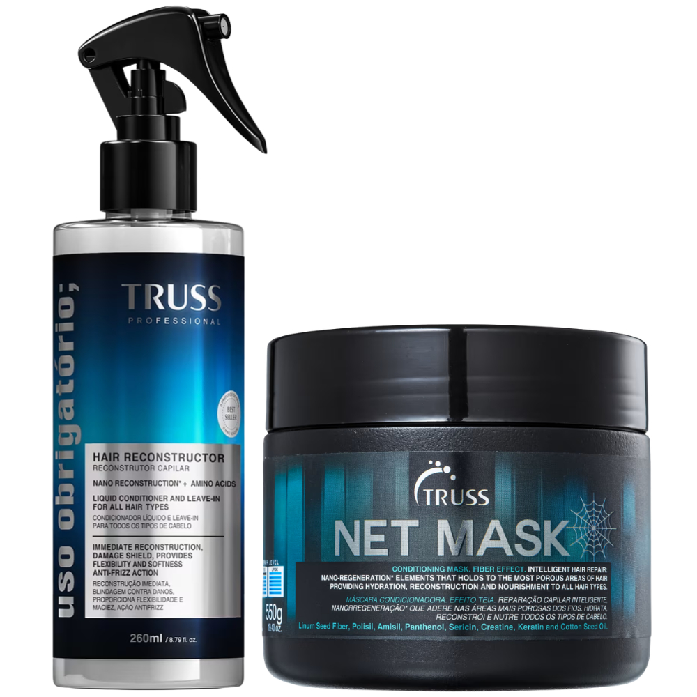 Kit Truss Uso Obrigatorio Spray 260ml + Mascara Net Mask 550g