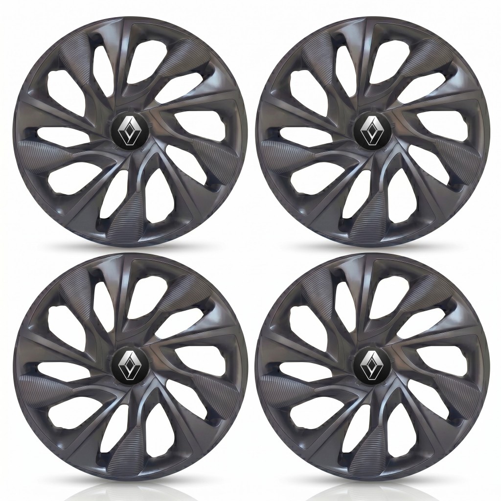Jogo Calota DS4 Renault Grafite Captur Symbol Scenic Megane Logan Laguna Kangoo Fluence Duster Clio