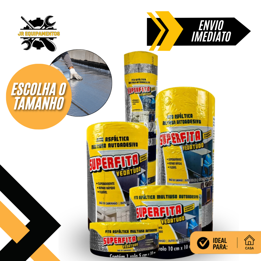 Fita Manta Asfáltica Auto Adesiva Aluminizada 100cm 15cm 20cm 45cm X 10m