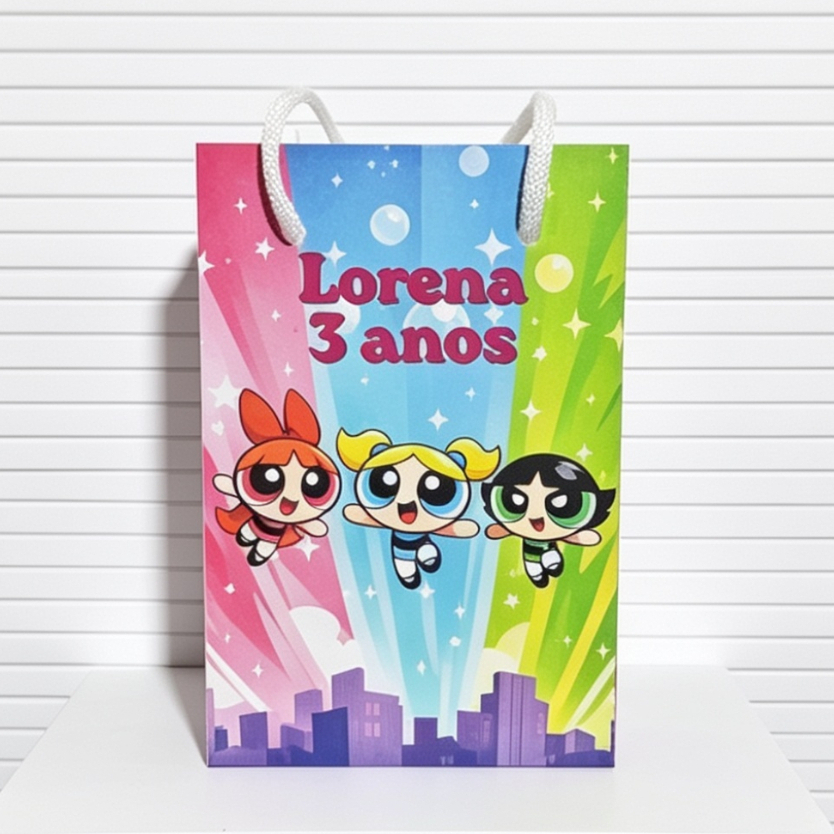 Sacolinha As Meninas Superpoderosas Personalizada Lembrancinha Festa Aniversário