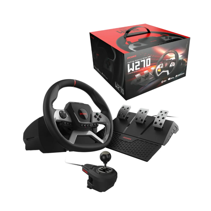 Volante Gamer PCyes W270 P/ PC, XBOX,ps4 Com Pedais E Câmbio