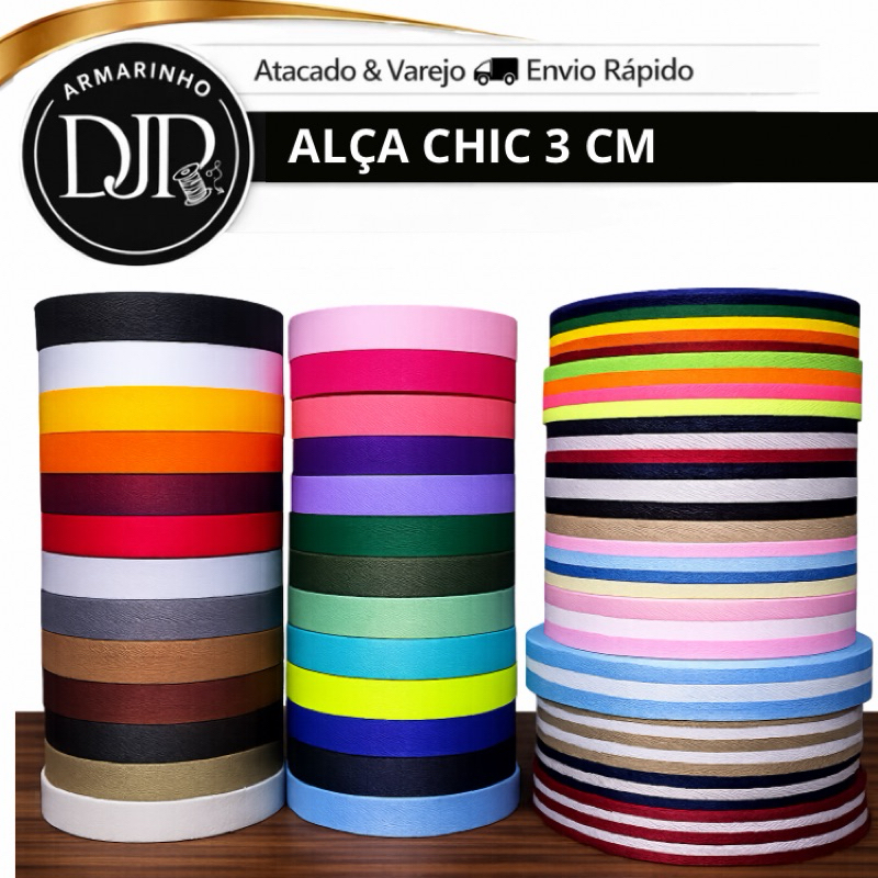 Alça Chic 3 cm 30mm Fita Poliester 30 para bolsas mochilas e artesanatos