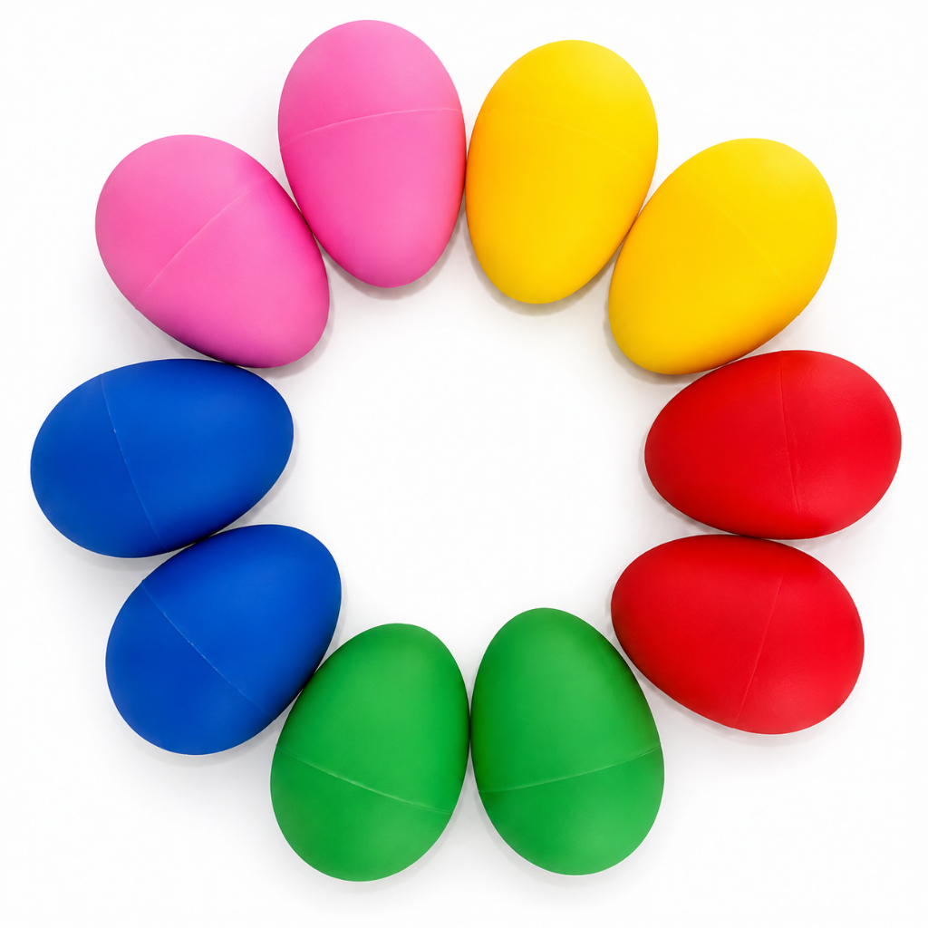 Kit 10 Ovinho Ganzá Maraca Percussão Chocalho