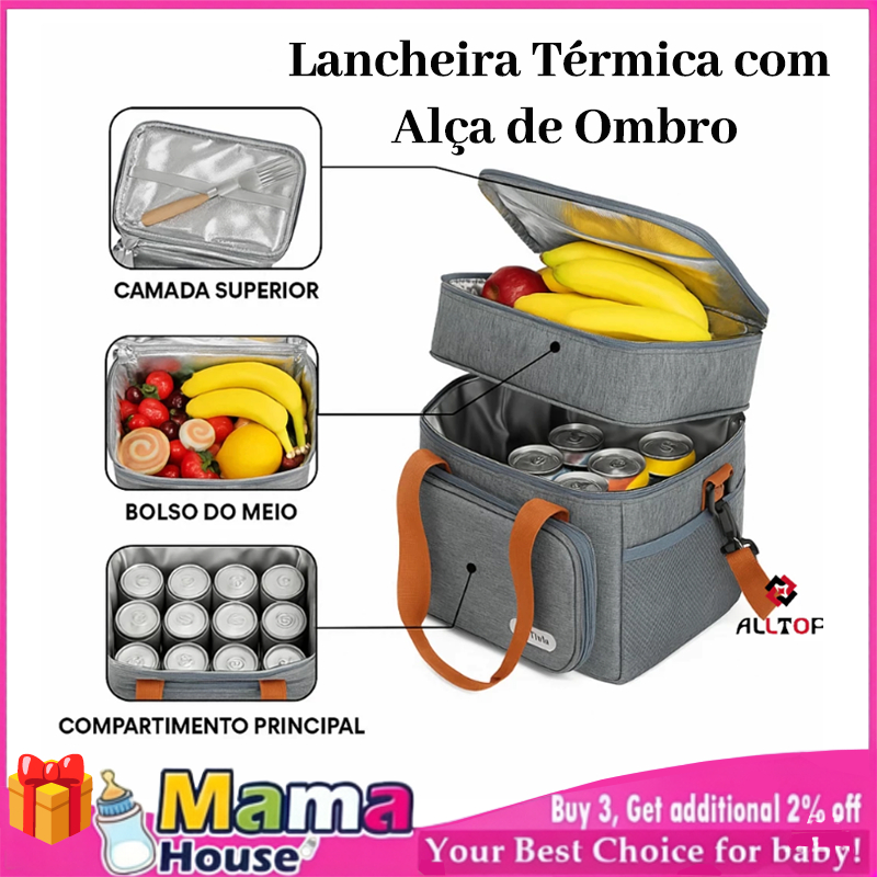Saco térmico isolado 13L Saco impermeável para piquenique Saco para almoço na praia