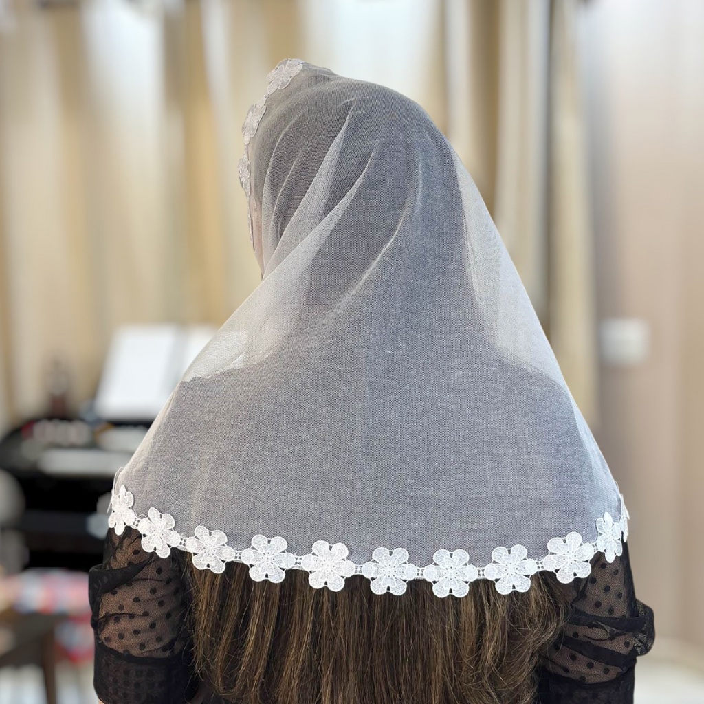 Véu Ccb Congregação Cristã Adulto Renda Guipir Floral (mod. Arabella)