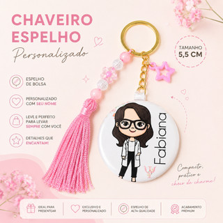 CHAVEIRO BOTTON ESPELHO CHAVEIRO PERSONALIZADO