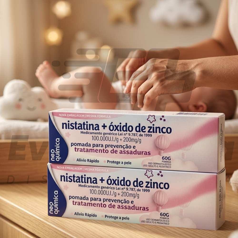Kit C/2 Creme pomada para assadura com óxido de zinco bebê criança adulto idoso pele  60g