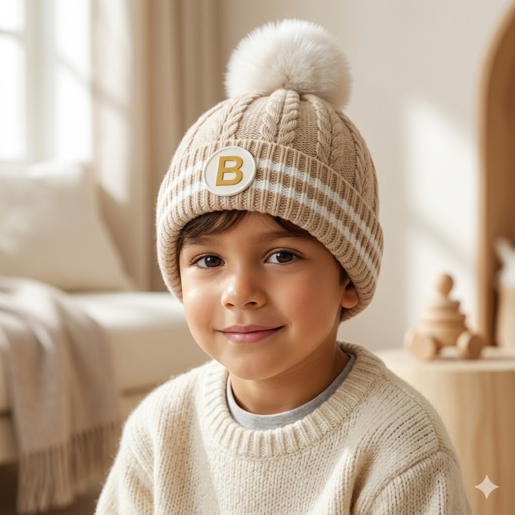 Touca Infantil Inverno Quentinha com Pompom Forro Lã Menino Menina 2 a 6 Anos