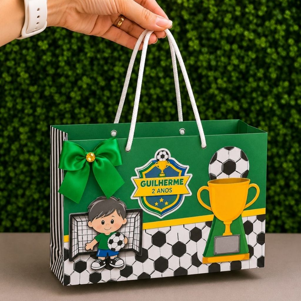 Sacolinha Surpresa Futebol Copa Brasil Personalizada Maleta Bolsinha Lembrancinha Festa Aniversário