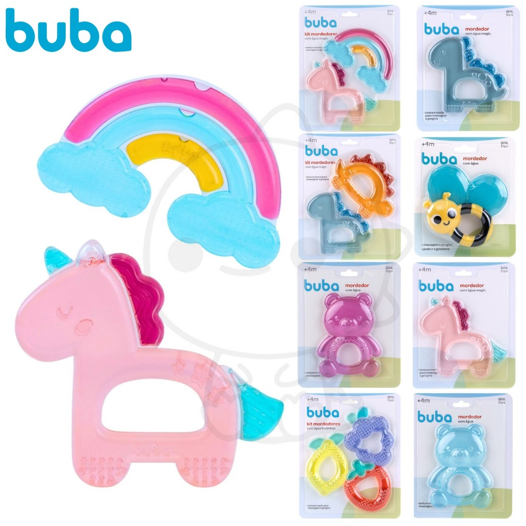 Mordedor Buba Com água Unicornio Dinossauro Mordedor bebê gengiva