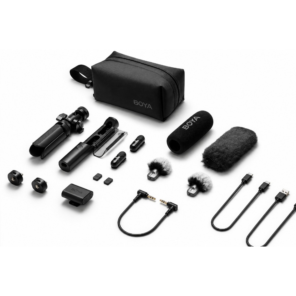 Microfone de Lapela BOYA Magic-01 Combo para iPhone, Android e Câmera