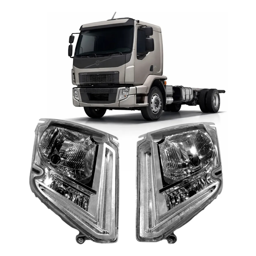 Par Farol Led Compativel Volvo Vm  220 260 270 - 2014 a 2022