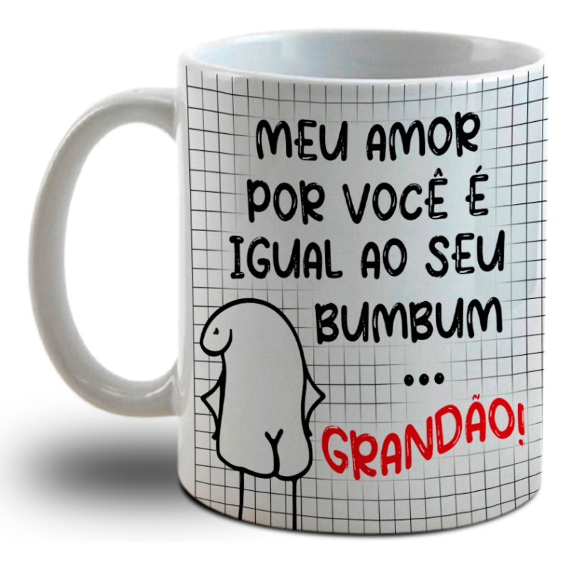 Caneca Namorado Meme Flork Porcelana Personalizada Divertida - Igual ao seu
