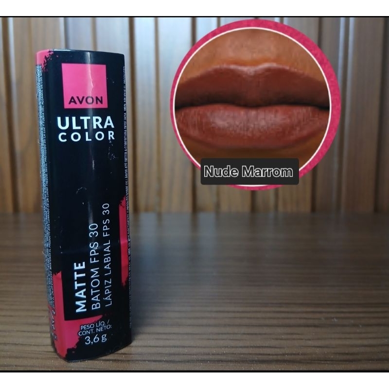 Batom Matte Avon Cor Nude Marrom Fps 30 Validade 01/29 Vegano.