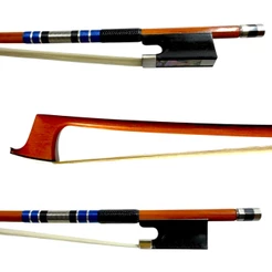 Arco Violino 4/4 Madeira Ipê Africano Redondo Profissional Crina Mongólia Balanceado BLUE