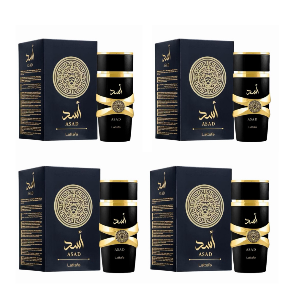 Kit 4 Perfume Masculino Árabe Assad 100ml Aroma Marcante Elegante Sofisticado Longa Duração