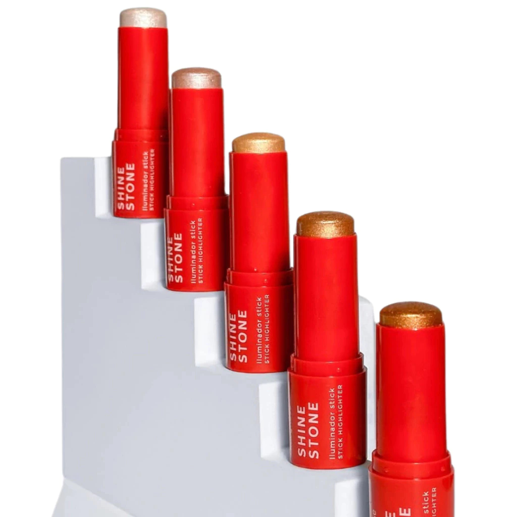 Detalhes do Iluminador Stick Shine Stone Linha Rosa Ruby Rose Iluminador Bastão