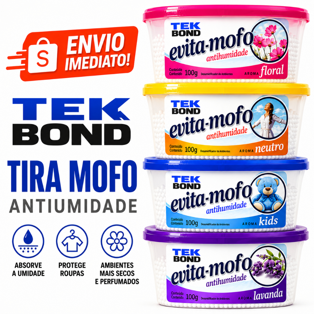 Desumidificador Antimofo Tekbond 100g Aromatizado Absorve Umidade e Tira Mofo - Evita Mofo com Aroma