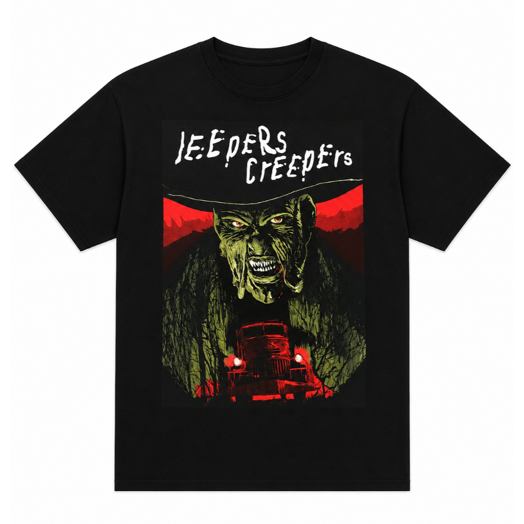 Camisa Camiseta Basica Jeepers creepers olhos famintos filme terror horror medo adulto Infantil Algodao Unissex Conforto