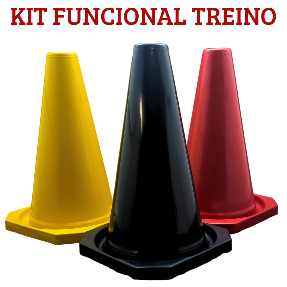 KIT FUNCIONAL CONES , AGILIDADE, ACADEMIA, MUSCULAÇÃO,TREINO, DELIMITADOR