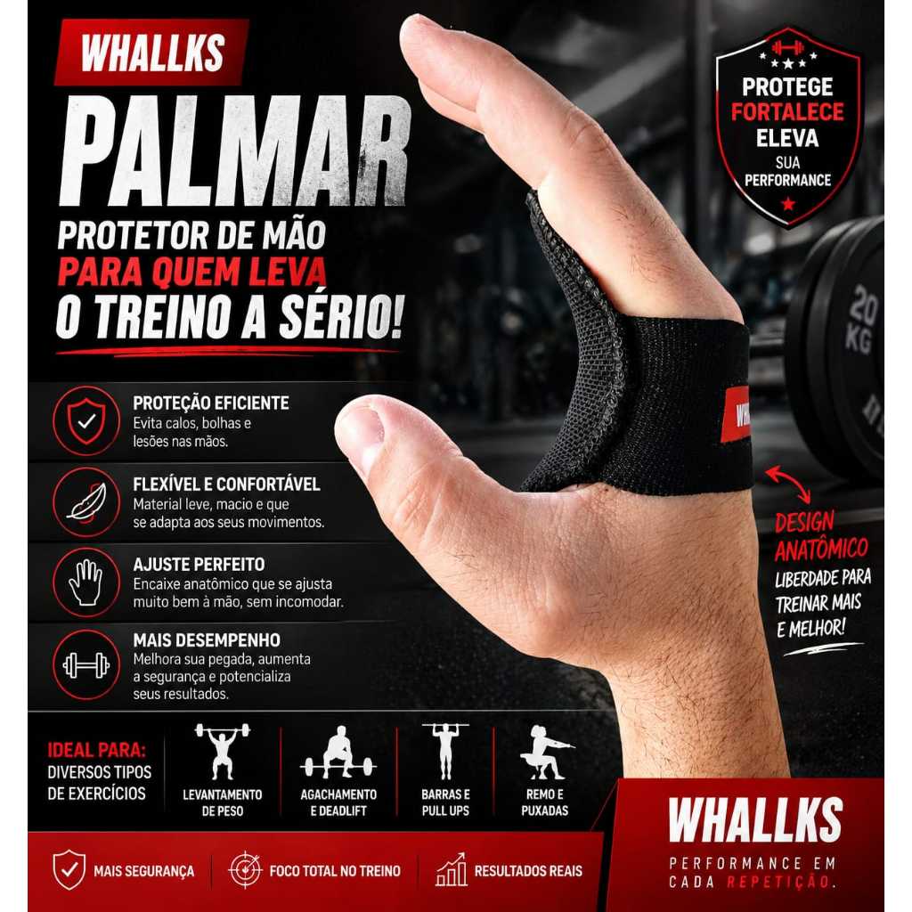 Luva Academia Treino Palmar Protetor Pratico Ajustável com Elastico Confortavel