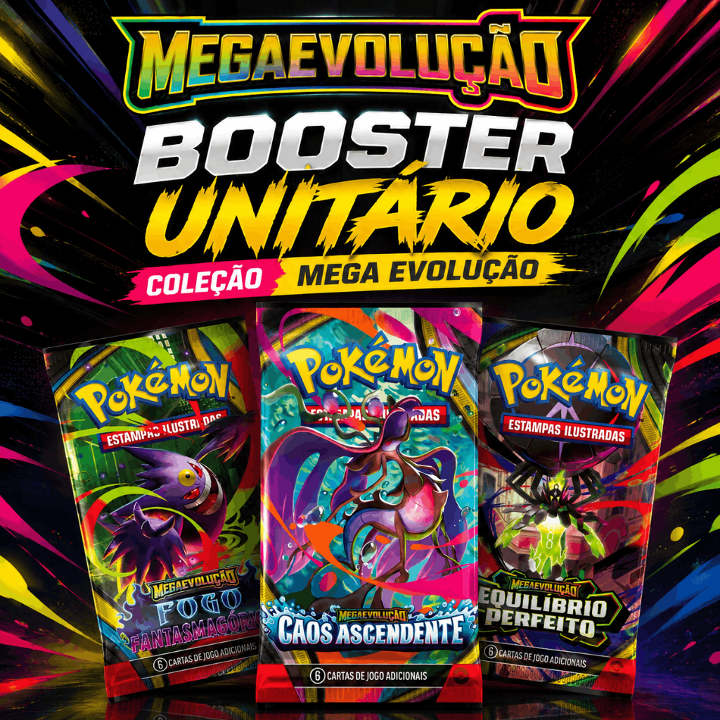 1x Booster Pokémon -  Coleção Megaevolução - Original COPAG - Booster de Pokémon TCG Unitário