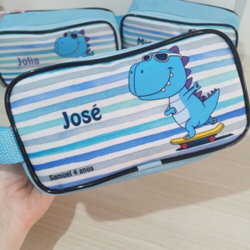 Lembrancinha aniversario I Estojo Personalizado com Nome Infantil Dino Baby Menino