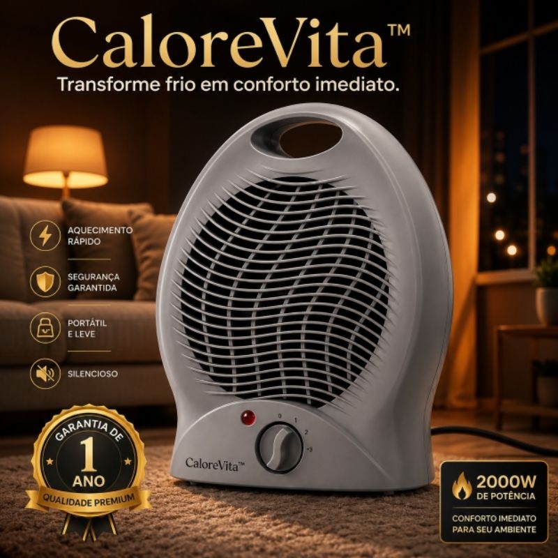 Aquecedor Eletrico Portatil 2000w 220v Aquecimento Rapido Ambiente Residencial