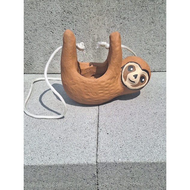 Cachepo / Bicho preguiça / Cachepô / Vaso para plantas / Preguicinha / Vaso de barro pintado