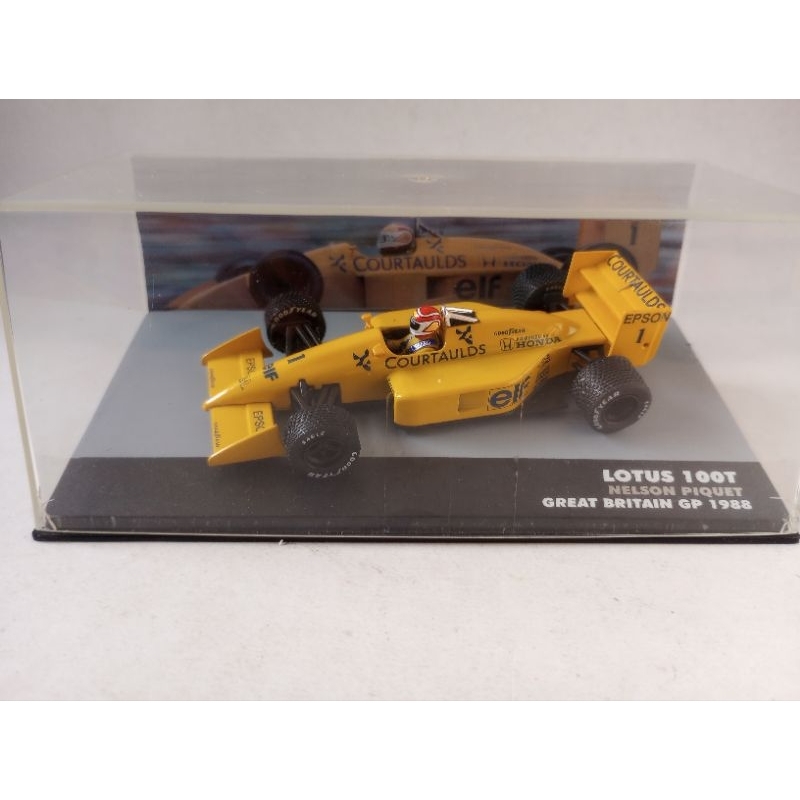 Miniatura Coleção Lendas Brasileiras do Automobilismo F1 Lótus 100T Nelson Piquet Great Britain GP 1988 (Ler Descrição)