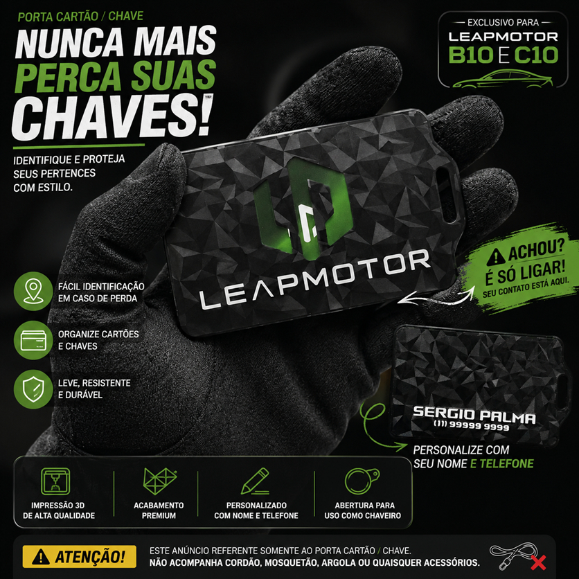 🚗🔑 PORTA CARTÃO / CHAVE PERSONALIZADO LEAPMOTOR B10 E C10
