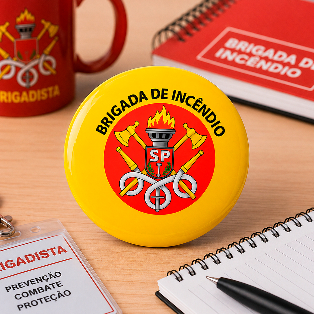 Botton Brigada De Incêndio Broche de 4,5cm Brigadista
