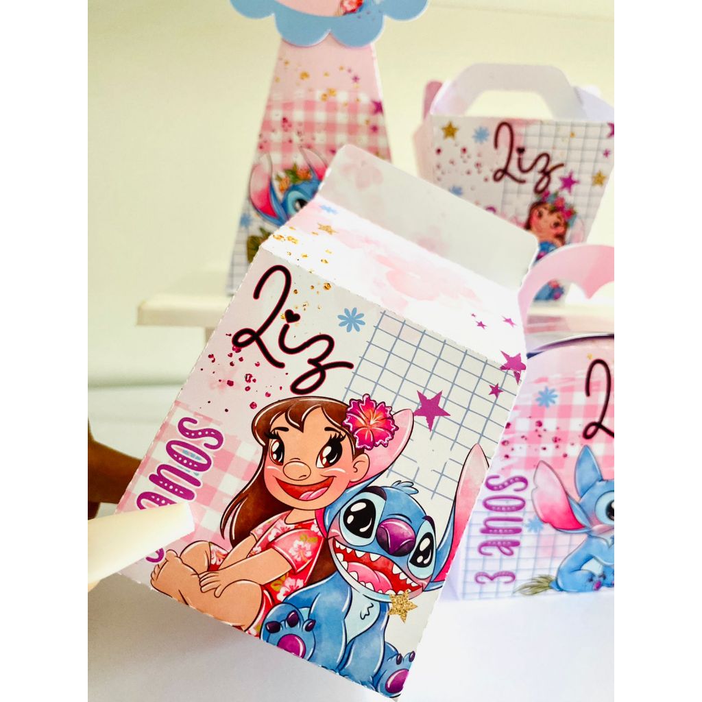 Pegue e Monte Personalizados LILO E STITCH | Kit Festa | Lembrancinhas Festa Infantil | Caixas DESMONTADAS