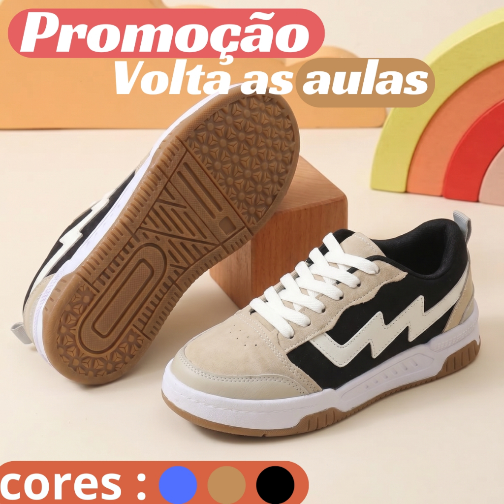 Sapato Infantil Menino e Menina Fashion e Leve Para Brincadeiras Escola Dia a Dia Conforto