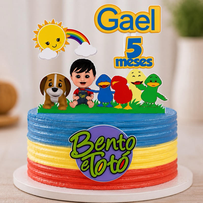 Topo de Bolo Personalizado Nome I Idade I Aniversário I Festa I Mesversário I Lembrancinha I Bento e Totó