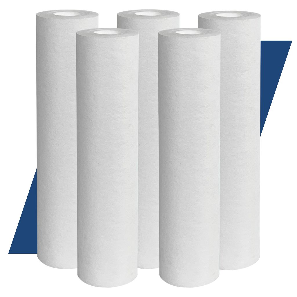 5 Refil Filtro Caixa Dagua Cavalete Pp Liso 9 3/4 10 Micras Branco