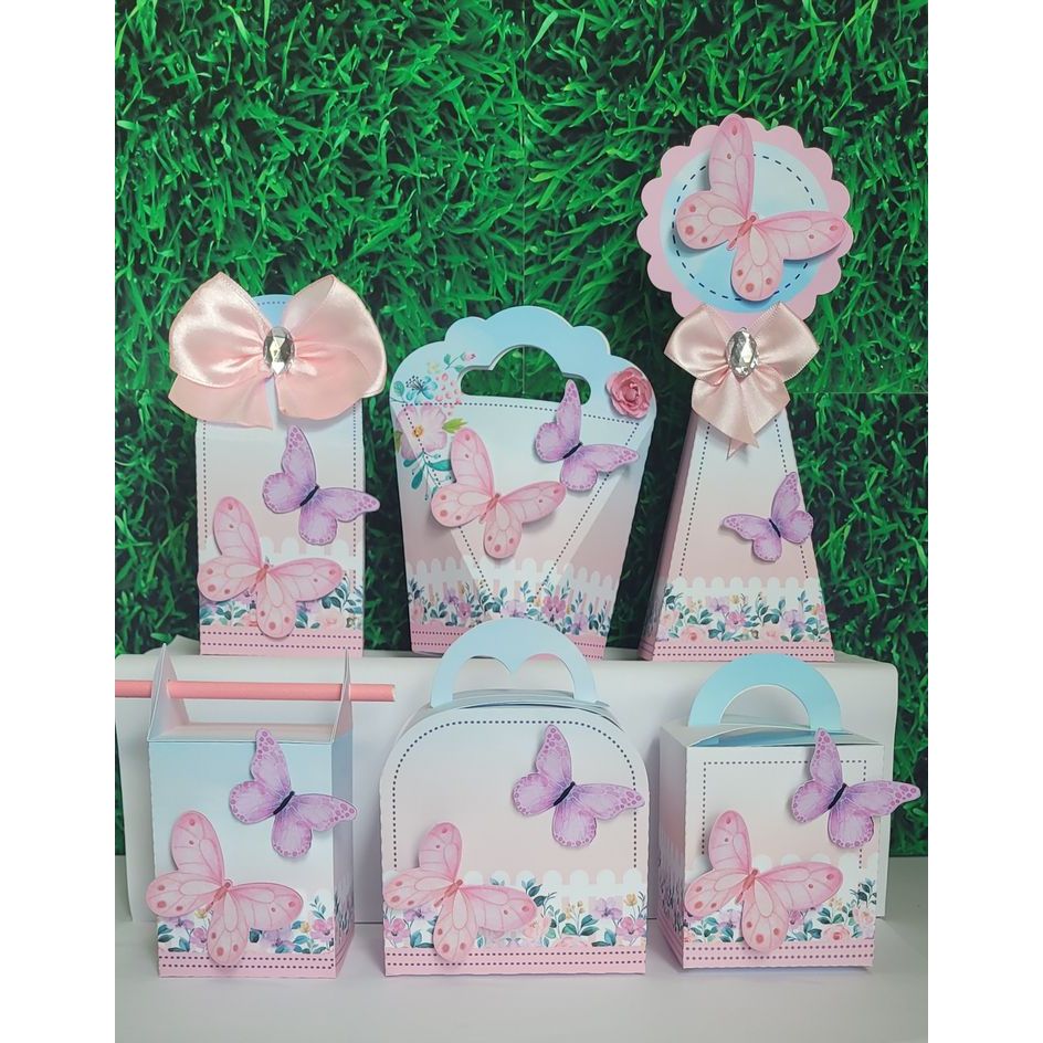 Kit Festa Personalizados /Jardim das Borboletas /Jardim Encantado Lembrancinha Caixinhas para Festas PEGUE E MONTE