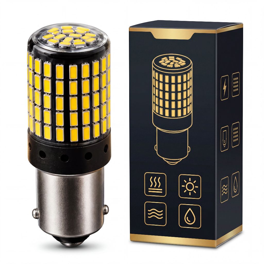 Kit Luz Piscante LED Para Carro canbus 150leds P21w bau15s 1156 BA15S Lâmpada De Sinal